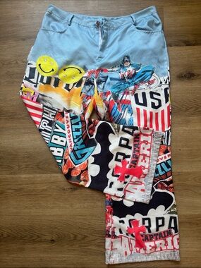 Retro Pop Art All Over Print Streetwear Pants Vancouver Grizzlies Batman MTV